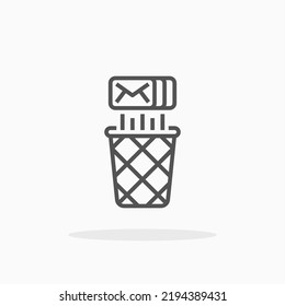 Recycle Bin Mail line icon. Editable stroke and pixel perfect. Can be used for digital product, presentation, print design and more.