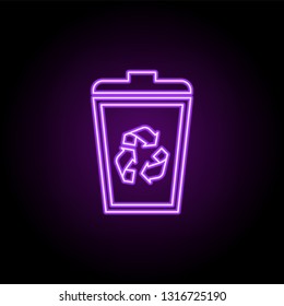 recycle bin outline icon. Elements of Security in neon style icons. Simple icon for websites, web design, mobile app, info graphics