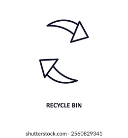recycle bin outline icon.  Thin line icon from ecology collection. Editable vector isolated on white background