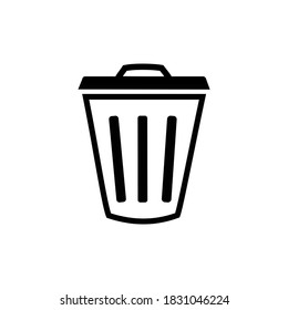 Recycle bin outline icon vector. Trash can or delete symbol