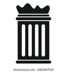 Papelera de reciclaje con icono de paquete Vector simple. Bolsa para basura. Transportar ecología
