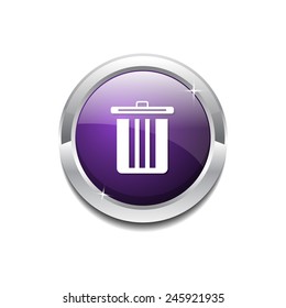 Recycle Bin Purple Vector Icon Button