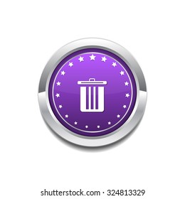 Recycle Bin Purple Vector Icon Button