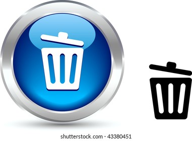  Recycle bin.  realistic button. Vector illustration.