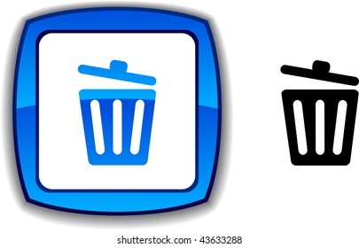  Recycle bin.  realistic button. Vector illustration.