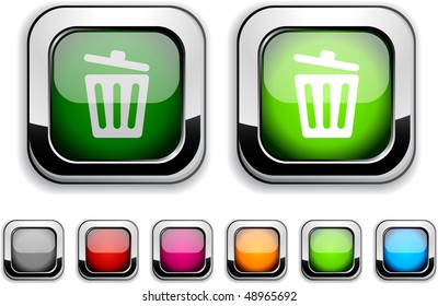 Recycle bin realistic icons. Empty buttons included.
