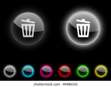 Recycle bin. realistic icons. Empty buttons included.