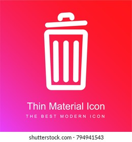 Recycle bin red and pink gradient material white icon minimal design