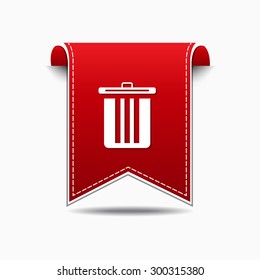 Recycle Bin Red Vector Icon Design