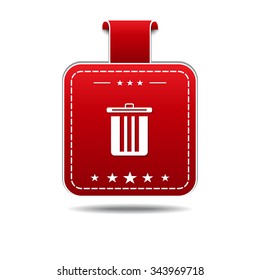 Recycle Bin Red Vector Icon Design