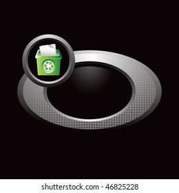 recycle bin round silver banner