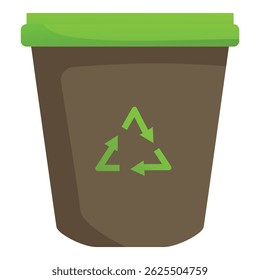 Recycle bin showing recycling symbol, promoting environmental awareness and waste management