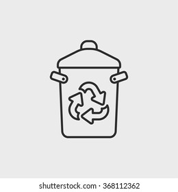 Recycle bin with recycle sign