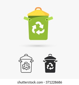 Recycle bin with recycle sign