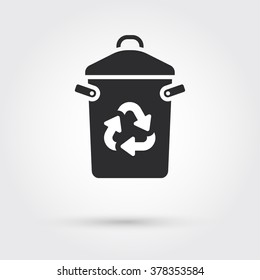 Recycle bin with recycle sign