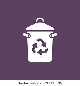 Recycle bin with recycle sign