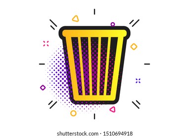 Recycle bin sign icon. Halftone dots pattern. Bin symbol. Classic flat recycle icon. Vector