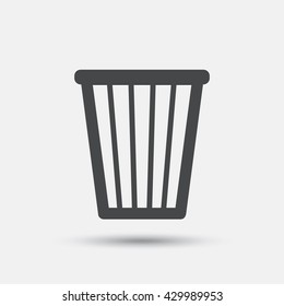 Recycle bin sign icon. Bin symbol. Flat recycle bin web icon on white background. Vector