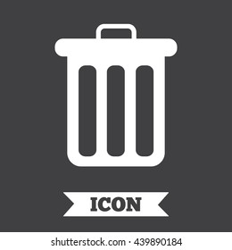 Recycle bin sign icon. Bin symbol. Graphic design element. Flat recycle bin symbol on dark background. Vector