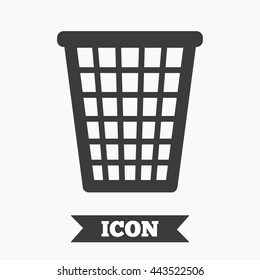 Recycle bin sign icon. Bin symbol. Graphic design element. Flat recycle bin symbol on white background. Vector