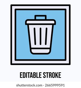 Icono de Vector de letrero de papelera de reciclaje, Vector aislado Icono de estilo de color lineal, trazo editable.
