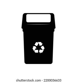 Recycle Bin Silhouette Black White Icon Stock Vector (Royalty Free ...