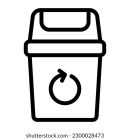 Recycle Bin Simple Line Icon Symbol