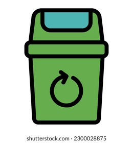 Símbolo de icono de línea simple de la papelera de reciclaje
