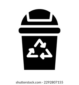 recycle bin solid icon illustration vector graphic