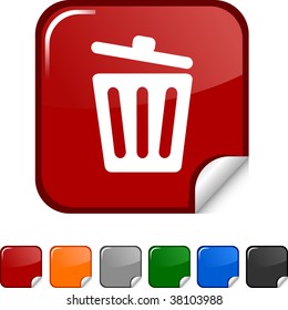 Recycle bin. sticker icon. Vector illustration.