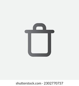 Ilustración del icono del vector de la papelera de reciclaje