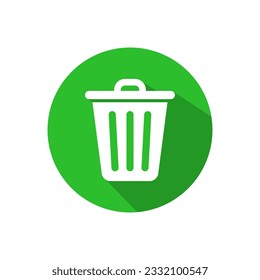 Recycle bin, trash can icon vector in flat concept