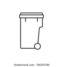 Recycle bin, trash can line icon.