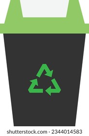 Ilustración plana de Papelera de reciclaje