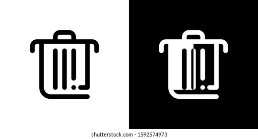 Recycle Bin Trash Garbage Icon Set Logo