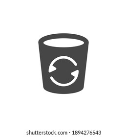 Recycle Bin Trash Icon Black and White Vector Graphic