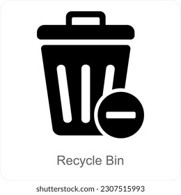 Concepto de icono de Papelera y papelera de reciclaje