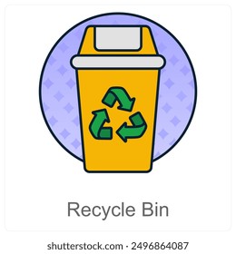 Papelera de reciclaje y concepto de icono de basura