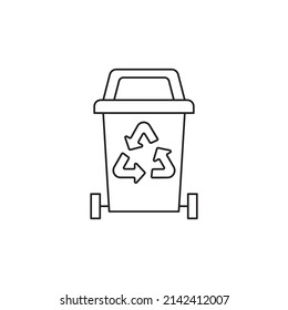Recycle Bin trash icon line style icon, style isolated on white background