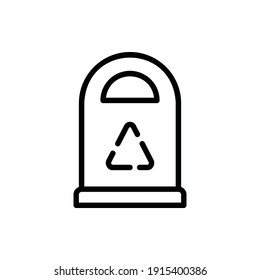 Papelera De Reciclaje, Vector De Ilustración Con El Logo De La Papelera Trash Bin Aislado. Día de la Tierra y conjunto de iconos ecológicos. Adecuado para diseño web, logotipo, aplicación e interfaz de usuario.