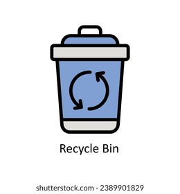 Recycle Bin vector filled outline Icon Design illustration. Business And Management Symbol on White background EPS 10 File