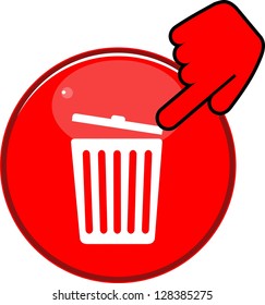 Recycle bin vector glossy icons.