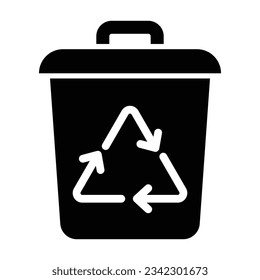 Recycle Bin Vector Glyph Icon For Personal And Commercial Use.
