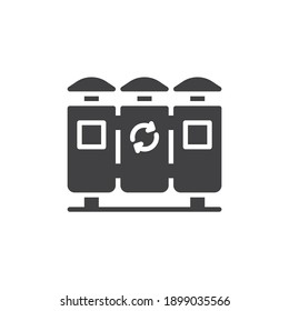 Recycle bin vector icon. filled flat sign for mobile concept and web design. Trash sorting bin glyph icon. Symbol, logo illustration. Vector graphics