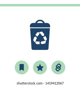 Recycle bin vector icon. Reuse or reduce symbol.