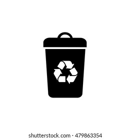 Recycle bin vector icon. Reuse or reduce symbol.