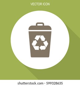 Recycle bin vector icon. Reuse or reduce symbol.