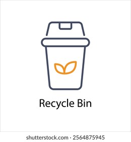 Recycle Bin Vector icon stock illustration