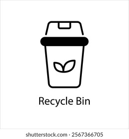 Recycle Bin Vector icon stock illustration