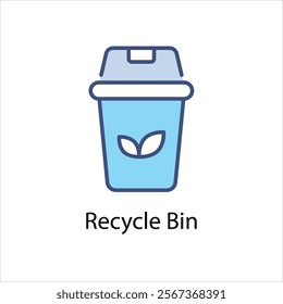 Recycle Bin Vector icon stock illustration